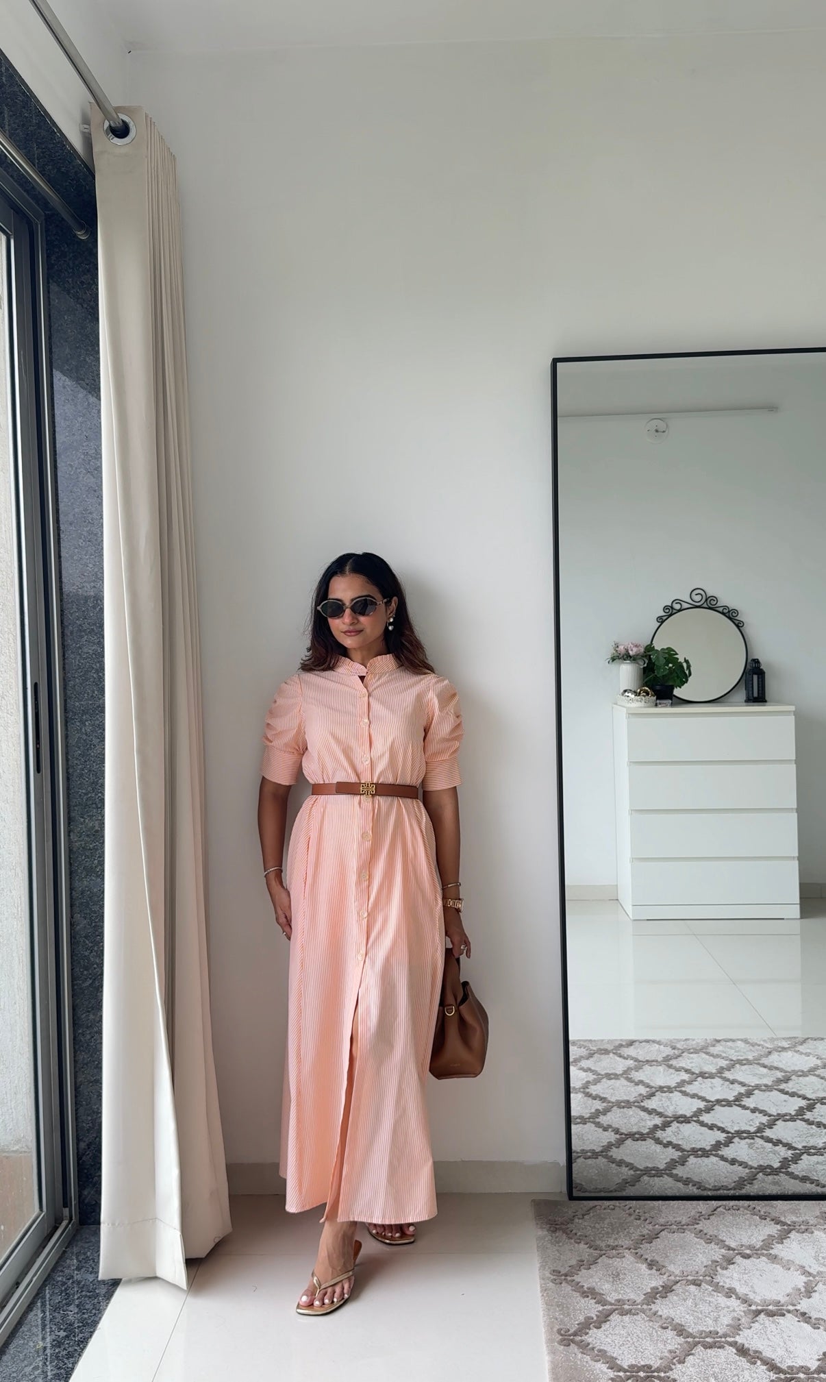 Sunset Stripes Shirt Dress