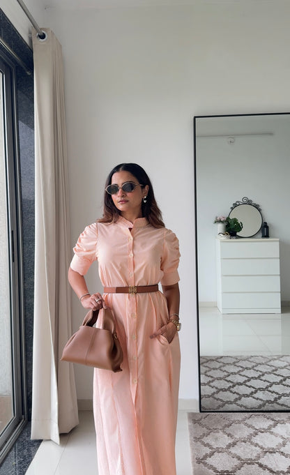 Sunset Stripes Shirt Dress