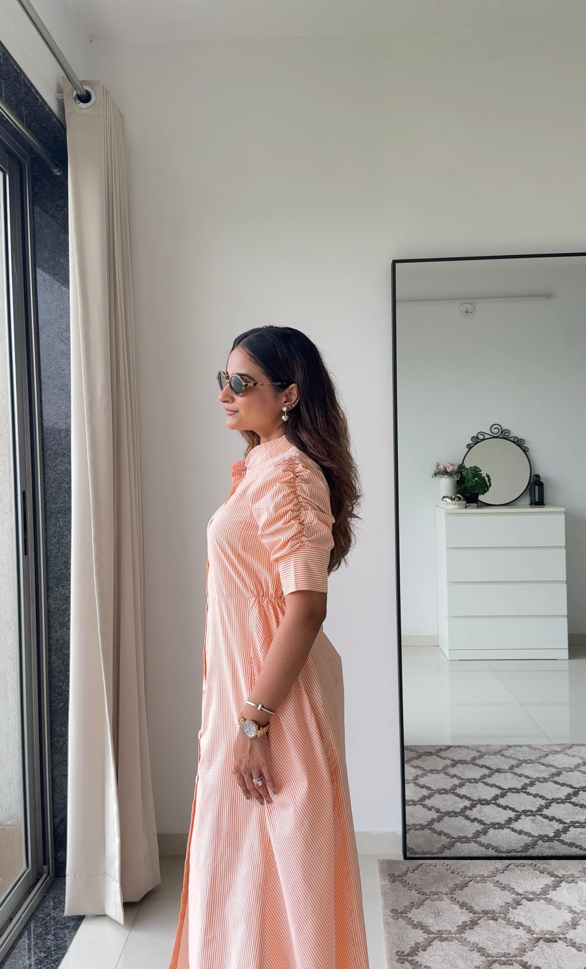 Sunset Stripes Shirt Dress