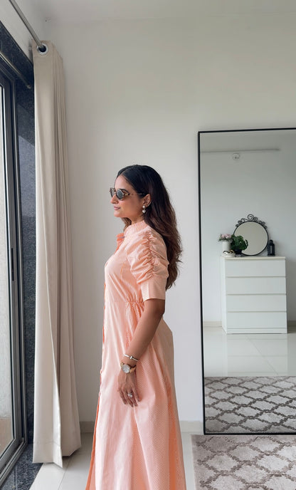 Sunset Stripes Shirt Dress